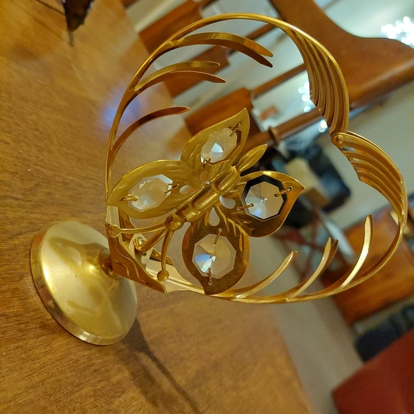 Swarovski Other - Heart and butterfly gold plated figurine